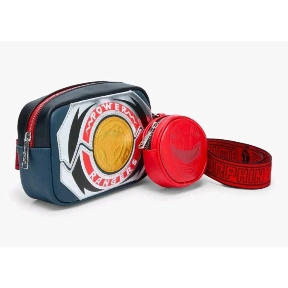 NEW Loungefly Power Rangers It's Morphin Time Red Ranger Sling‎ Bag & Coin Bag
